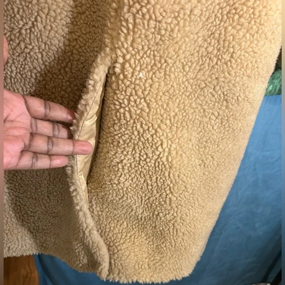 Abercrombie & Fitch Tan Sherpa Jacket w Pockets: New No Tags - Picture 8 of 8
